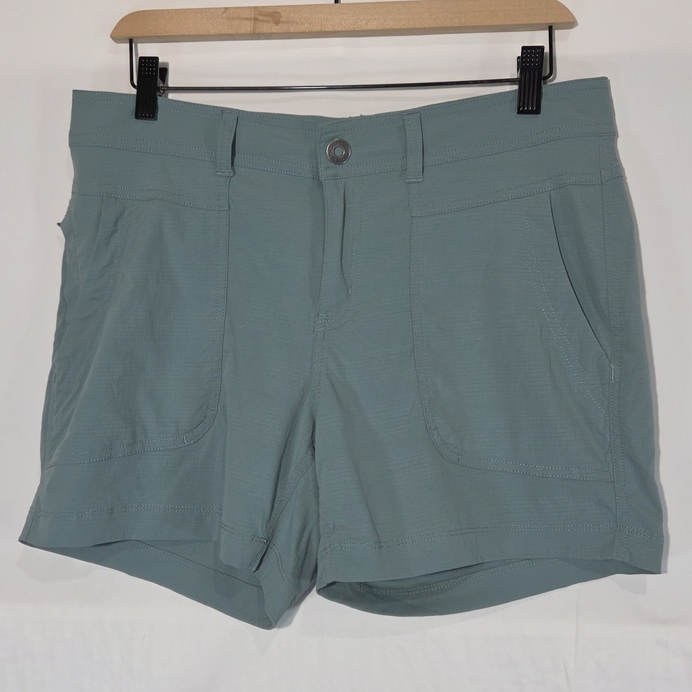 PrAna Revenna 5" Shorts Womens 10 Starling Teal Performance Outdoor Hiking Camp